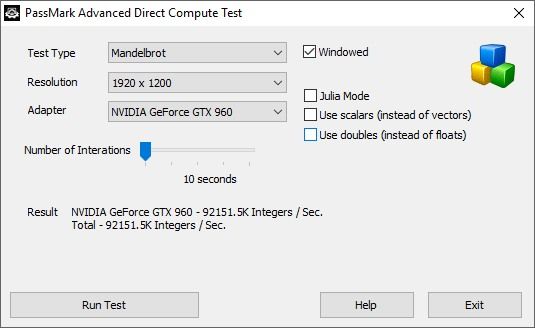 DirectCompute Test Parameters